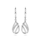 Ohrringe Tropfen Zirkonia Brisurhaken 33 mm Silber rhodiniert