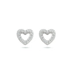 oorknoppen hartje zirkonia zilver gerhodineerd