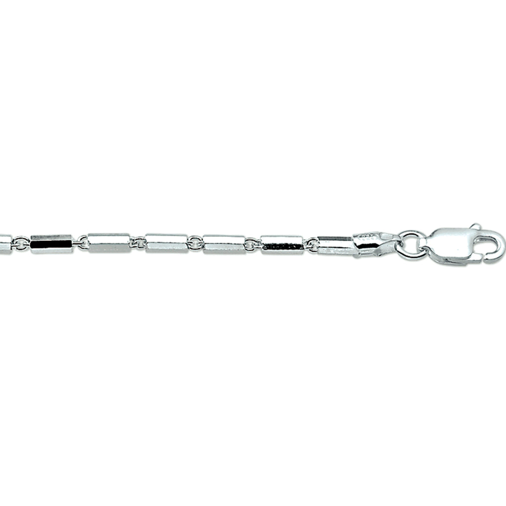 Armbandrohre 2,0 mm 18 cm Silber rhodiniert