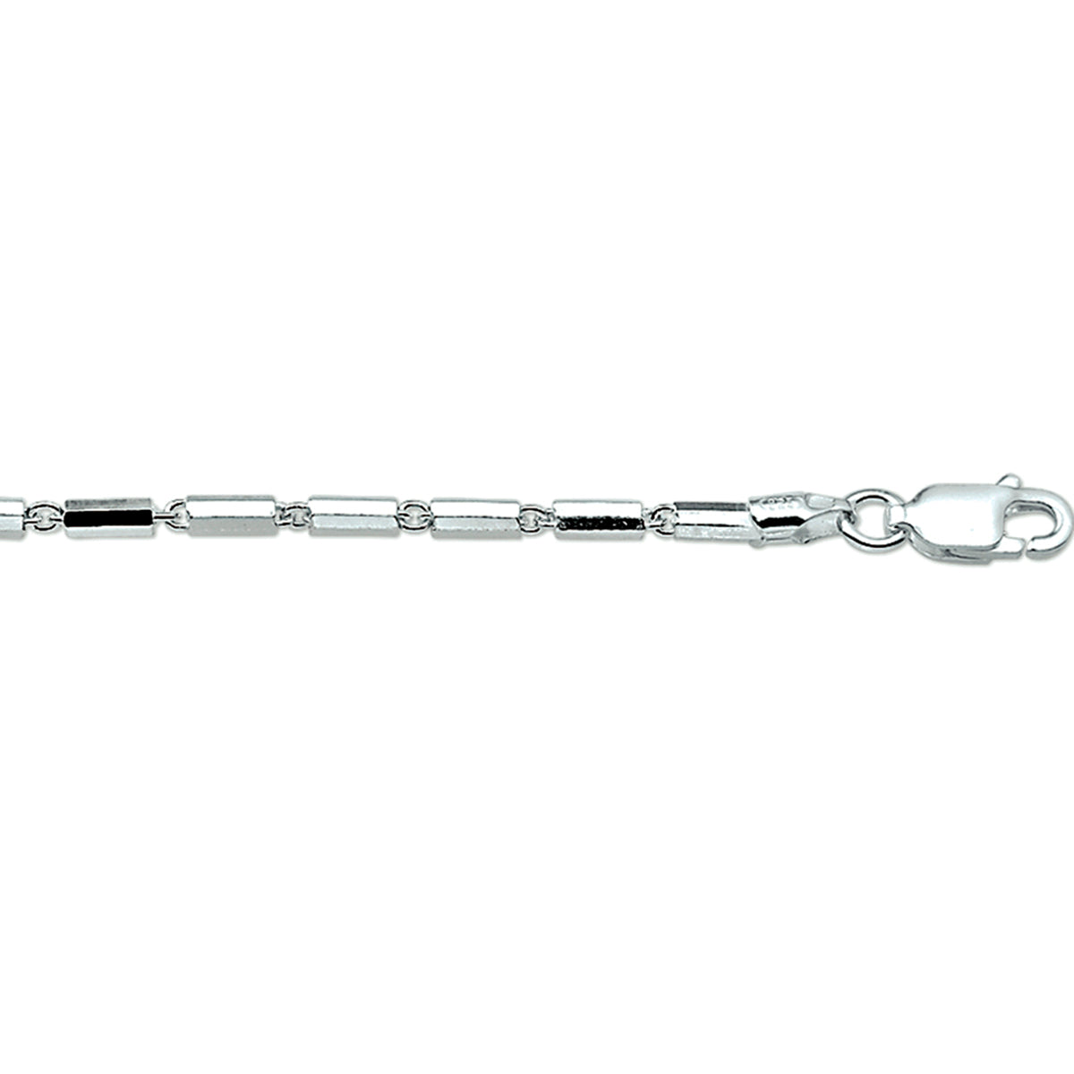 Armbandrohre 2,0 mm 18 cm Silber rhodiniert