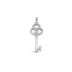 hanger sleutel zirkonia zilver gerhodineerd