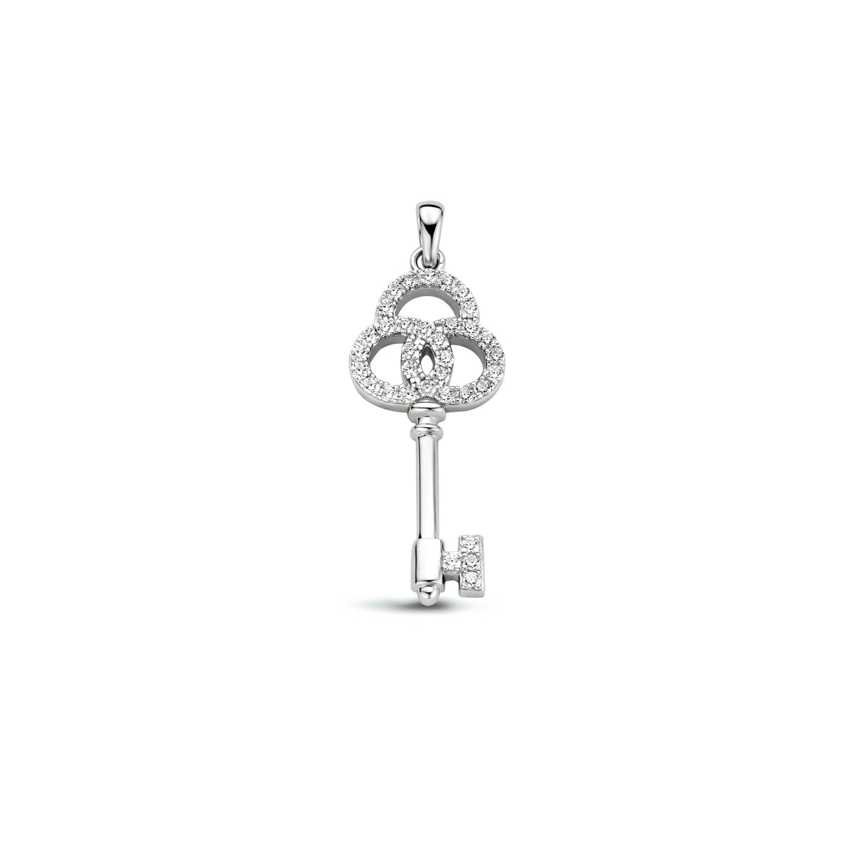 hanger sleutel zirkonia zilver gerhodineerd