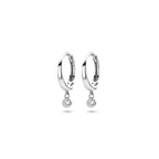 klapoorringen zirkonia 16 mm zilver gerhodineerd