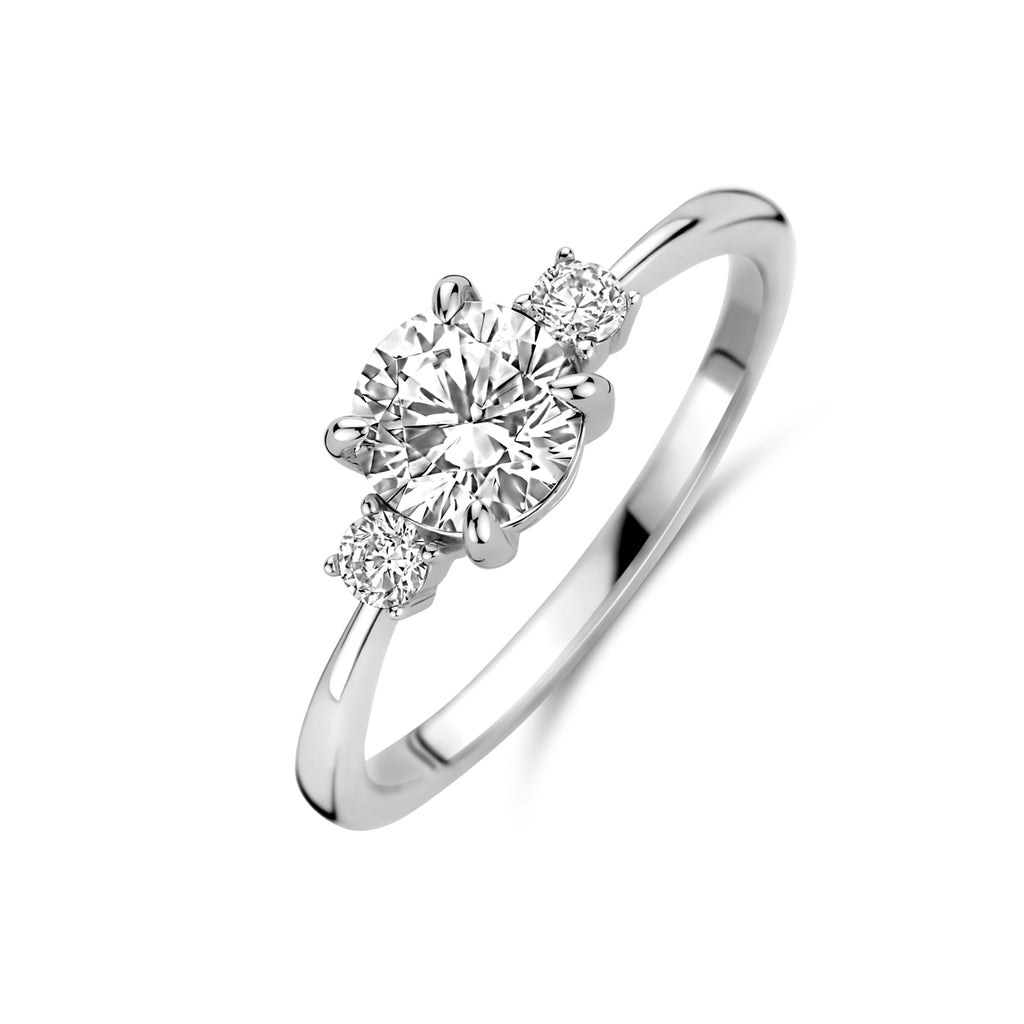 Ring Zirkonia Silber rhodiniert