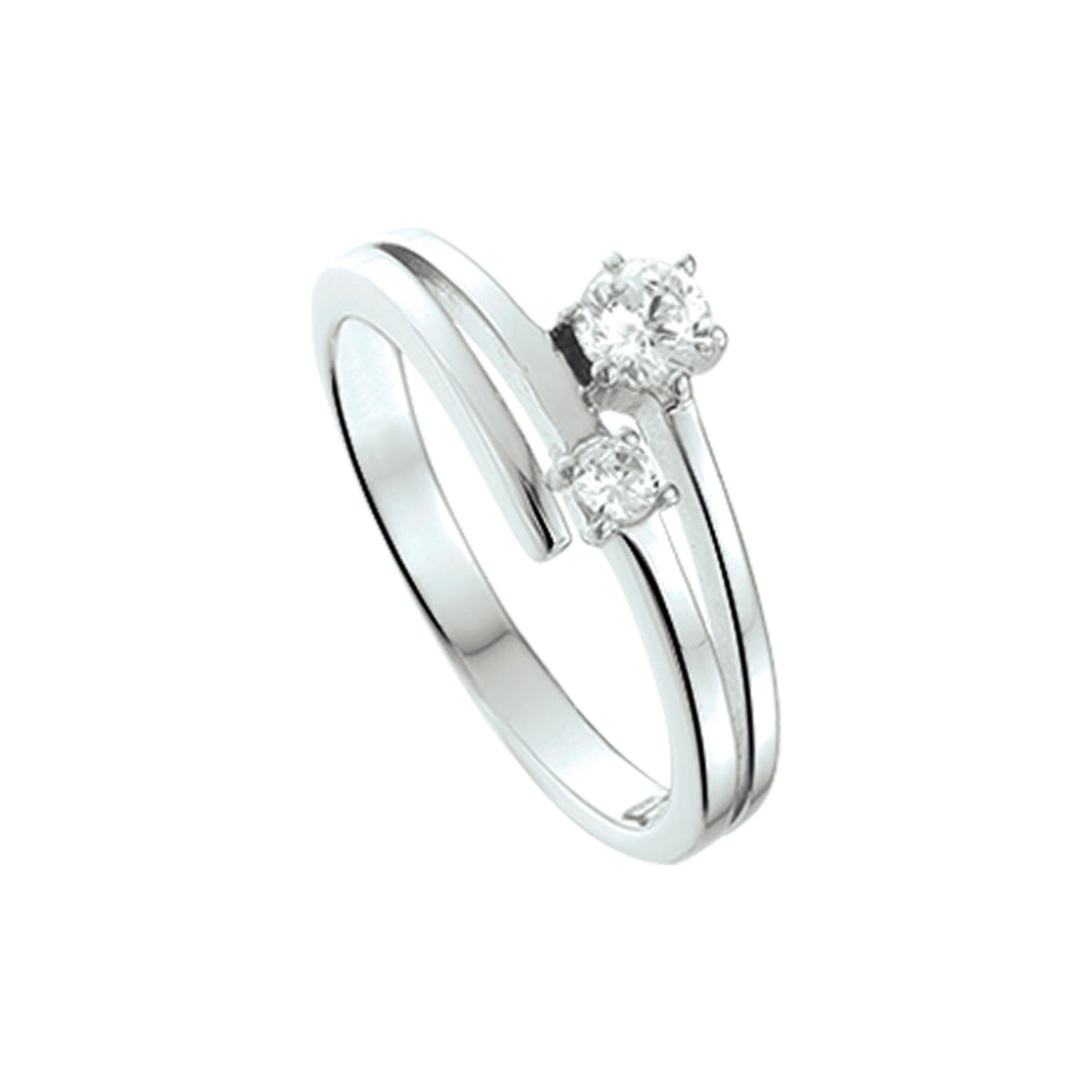 ring zirkonia zilver gerhodineerd