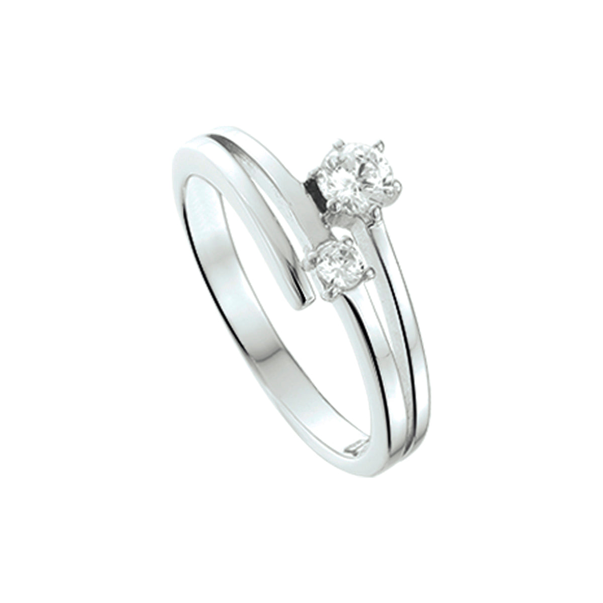 Ring Zirkonia Silber rhodiniert