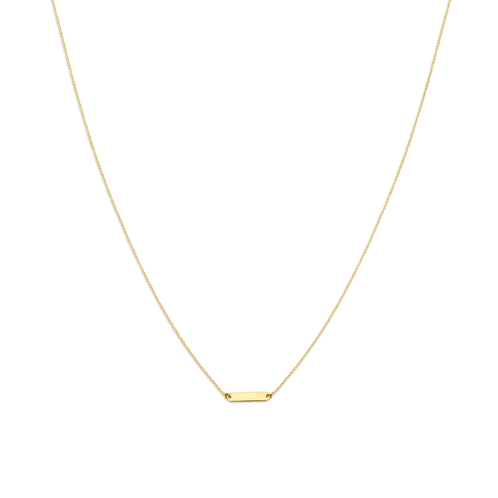 graveercollier plaat 16 mm 41 + 4 cm 14K geelgoud - plaat,buis,spijltje