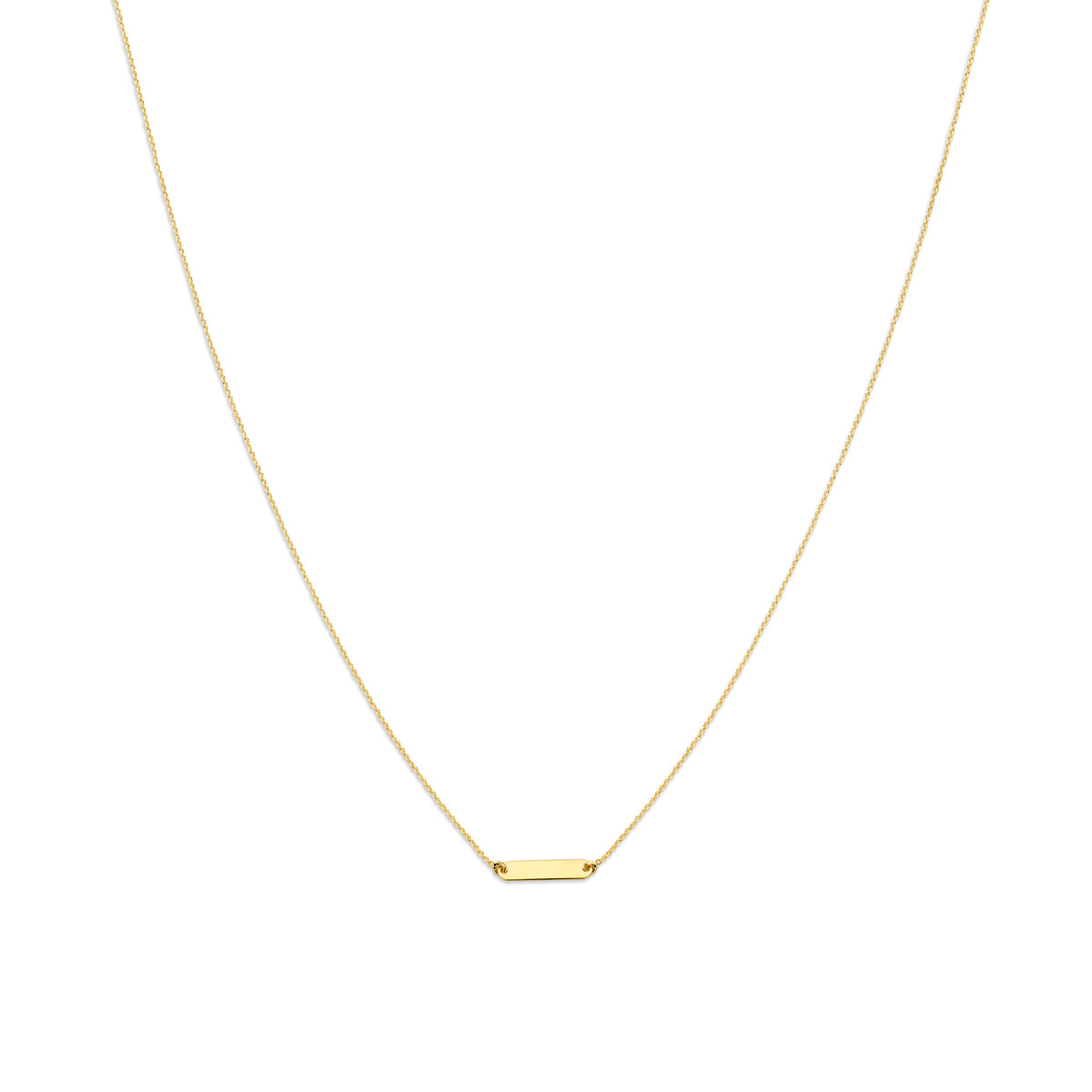 graveercollier plaat 16 mm 41 + 4 cm 14K geelgoud - plaat,buis,spijltje