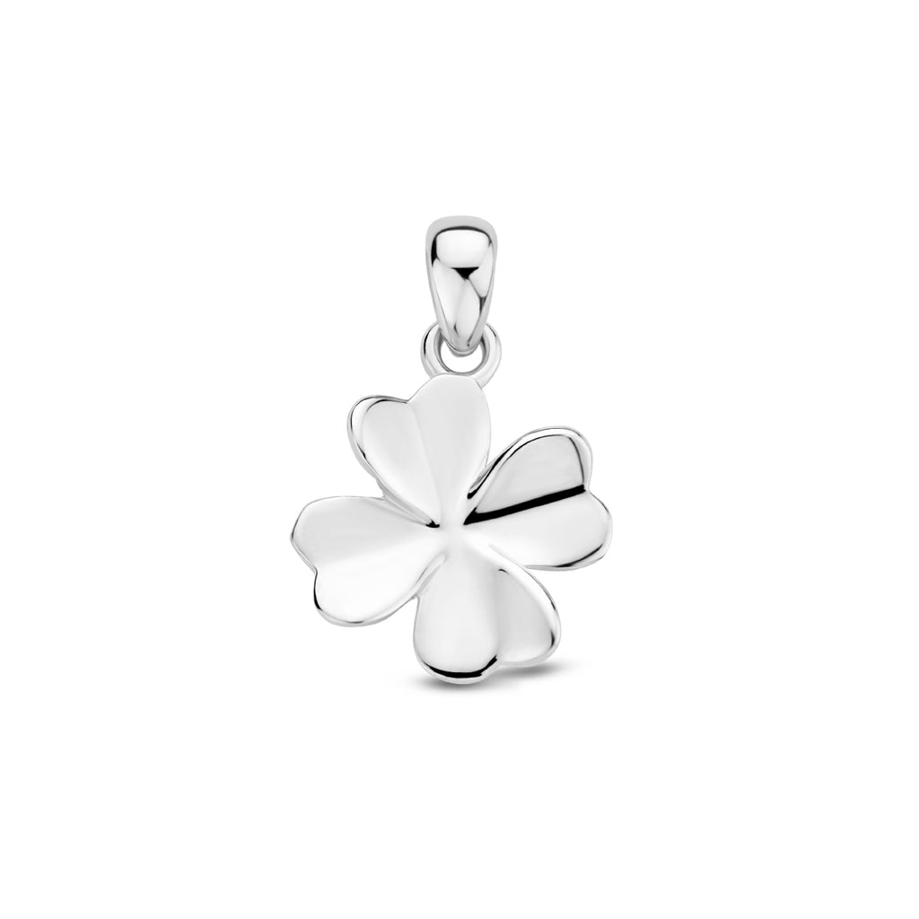 hanger klavertje 13 mm zilver gerhodineerd