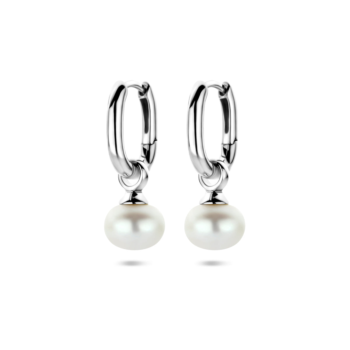 Ohrringe Perle 23 mm Silber rhodiniert