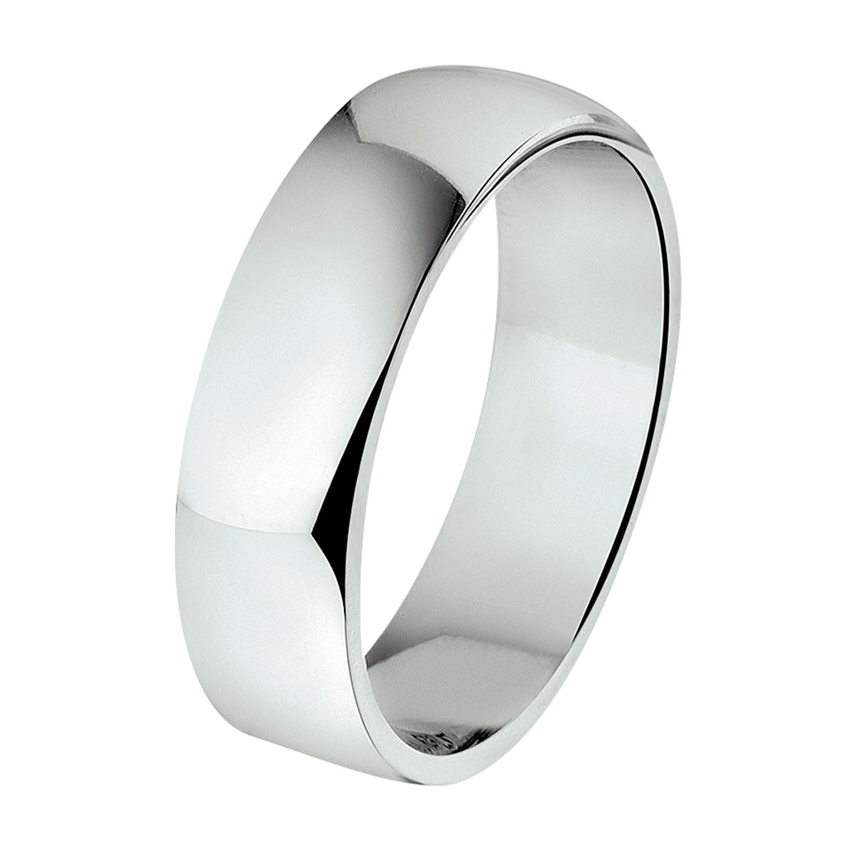 Ring A106 – 6 mm – ohne CZ, Silber rhodiniert