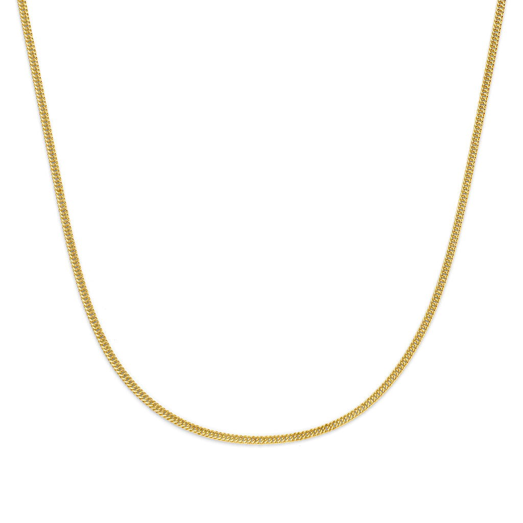 collier massief 3 mm 45 cm silgold (geel met zilverkern)