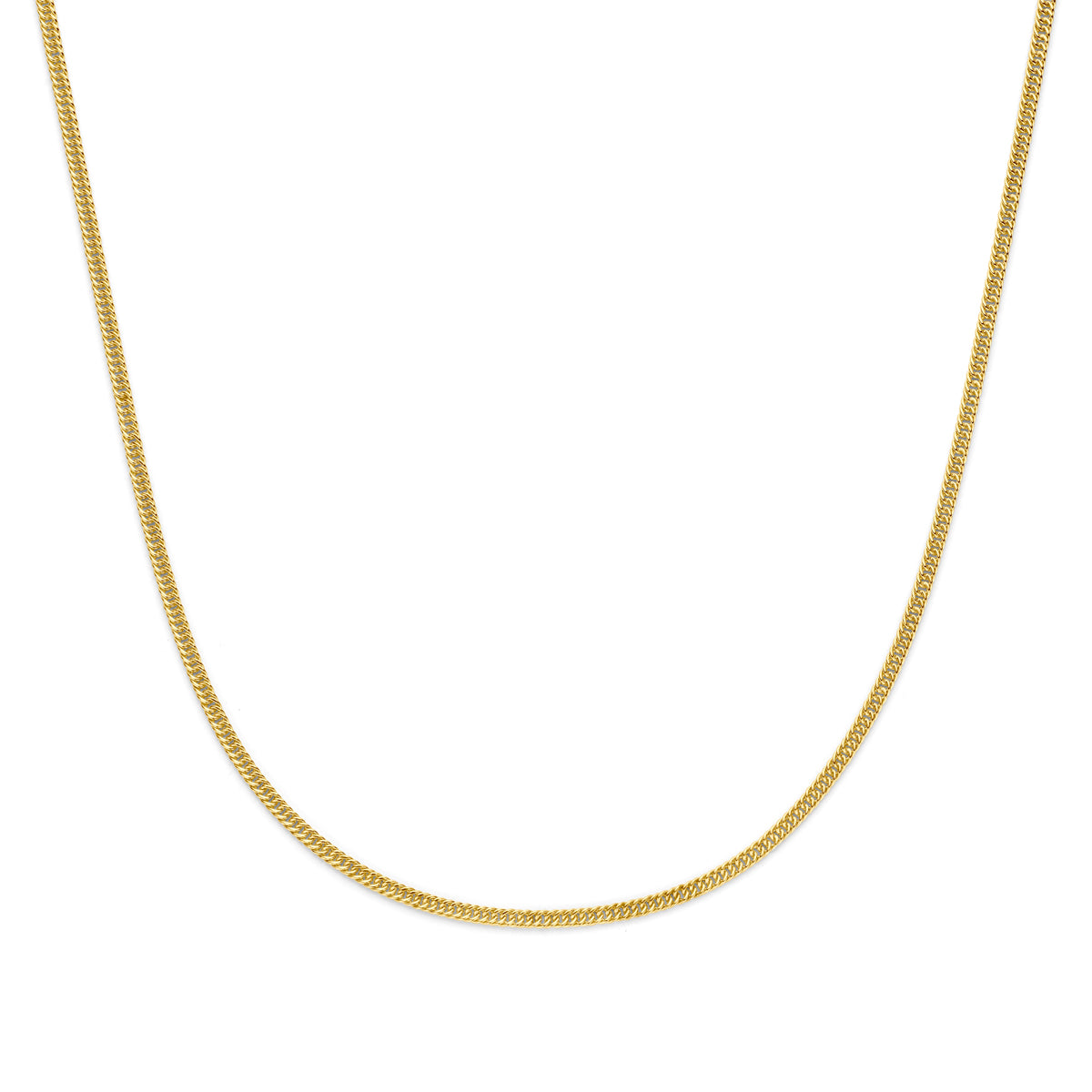 collier massief 3 mm 45 cm silgold (geel met zilverkern)
