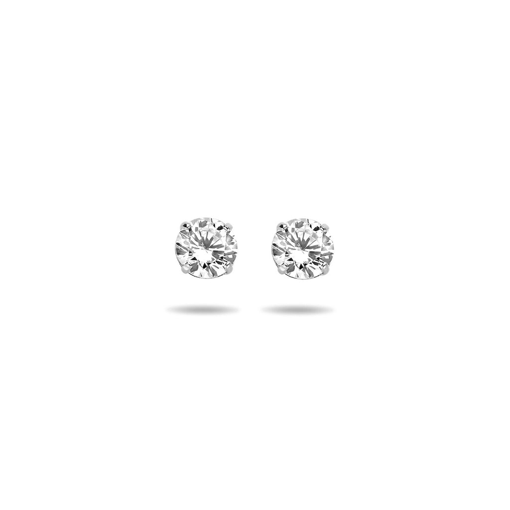 oorknoppen zirkonia 14K witgoud