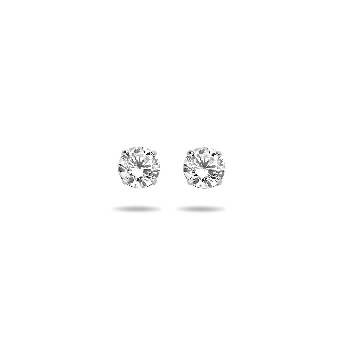 oorknoppen zirkonia 14K witgoud