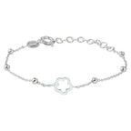 armband bloem 13 + 3 cm zilver gerhodineerd
