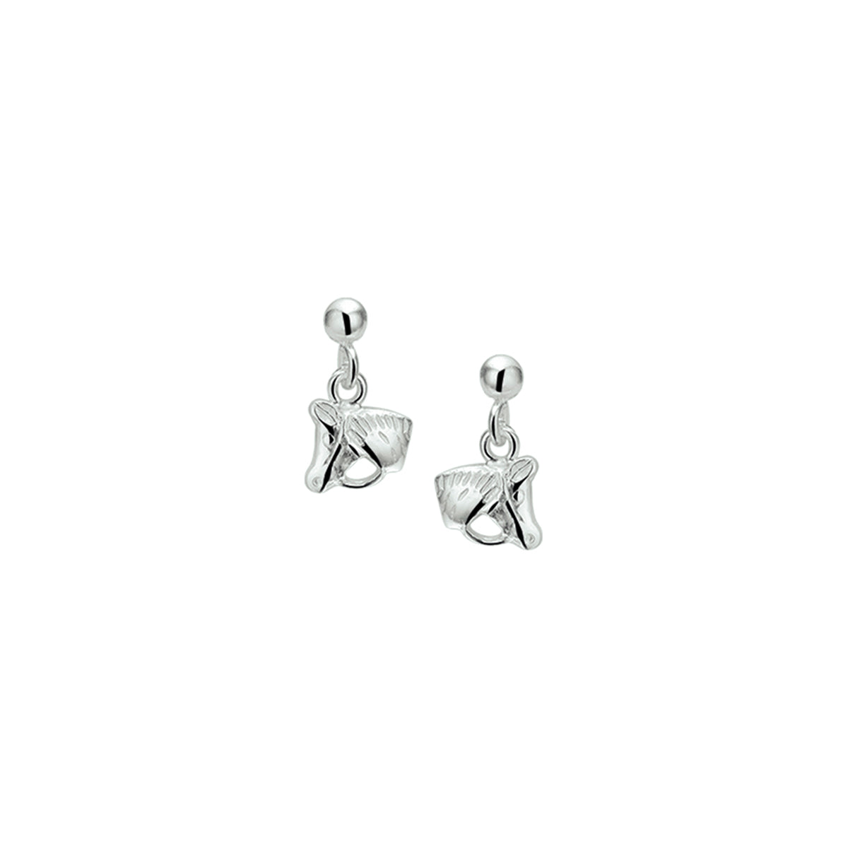 oorhangers paardenhoofd zilver gerhodineerd