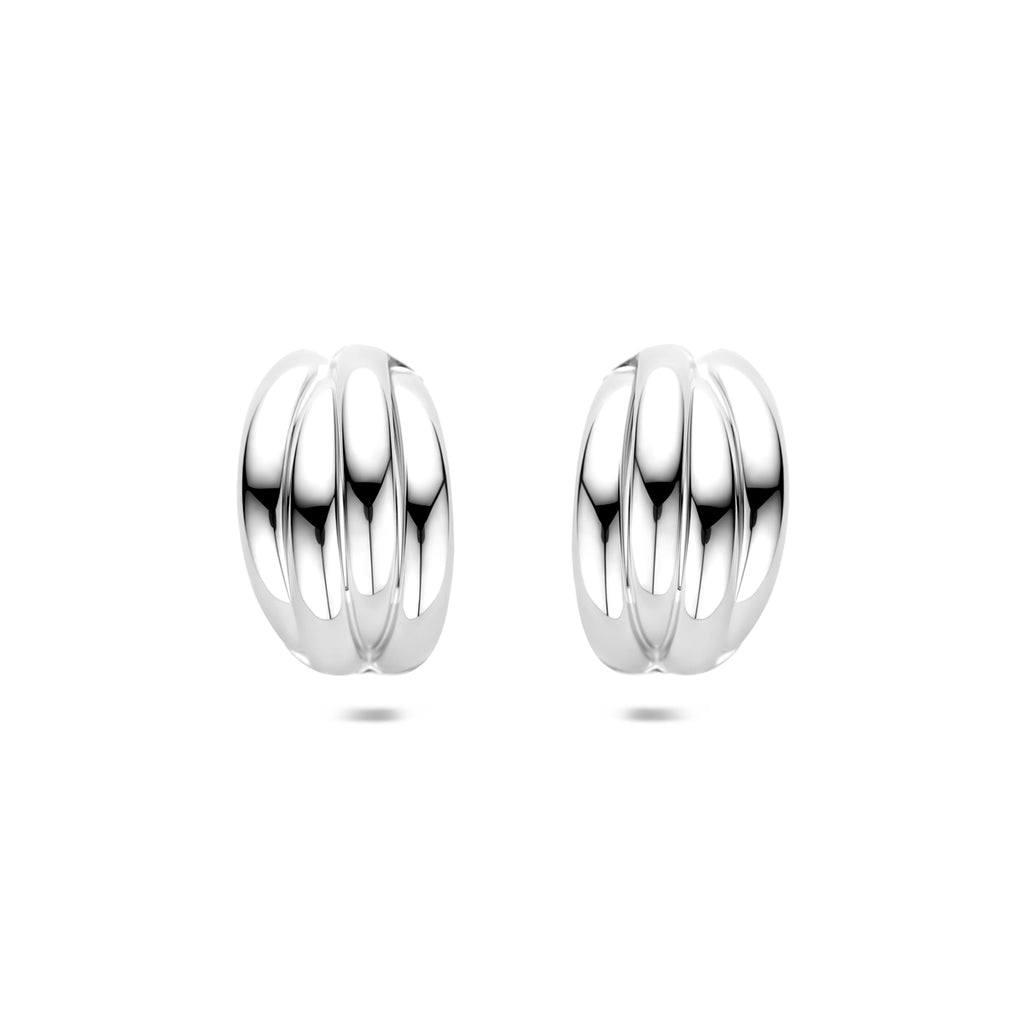 Steckerohrringe 19 mm, Silber rhodiniert