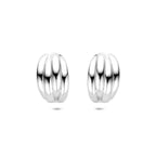 Steckerohrringe 19 mm, Silber rhodiniert