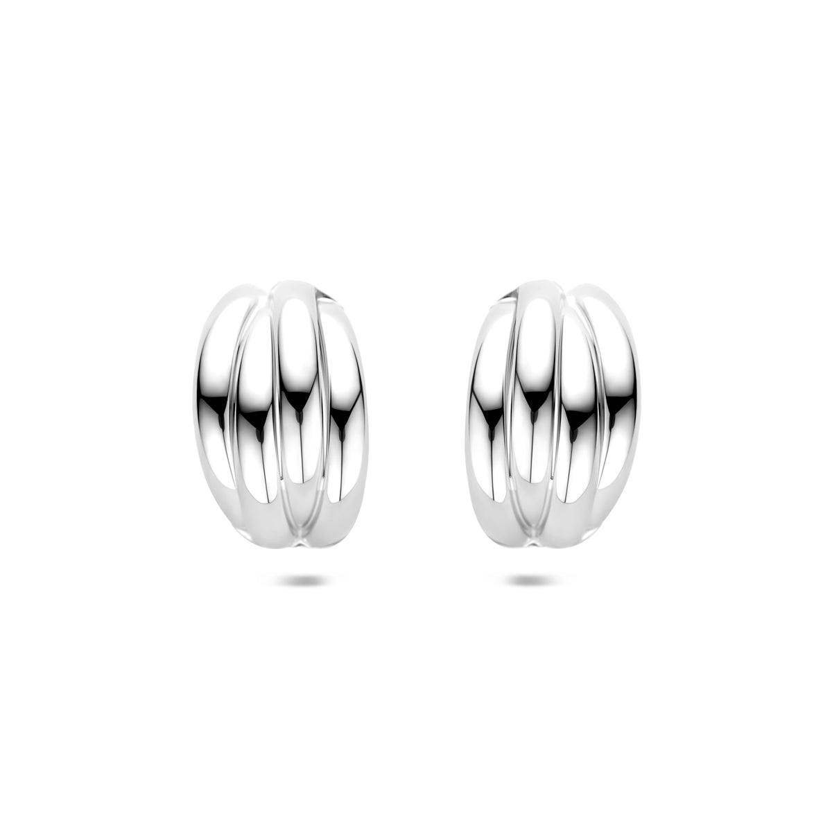 Steckerohrringe 19 mm, Silber rhodiniert