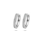 klapoorringen zirkonia 16 mm zilver gerhodineerd