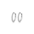 klapoorringen zirkonia 14 mm zilver gerhodineerd