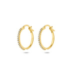 oorringen zirkonia buis 1 mm 14K geelgoud