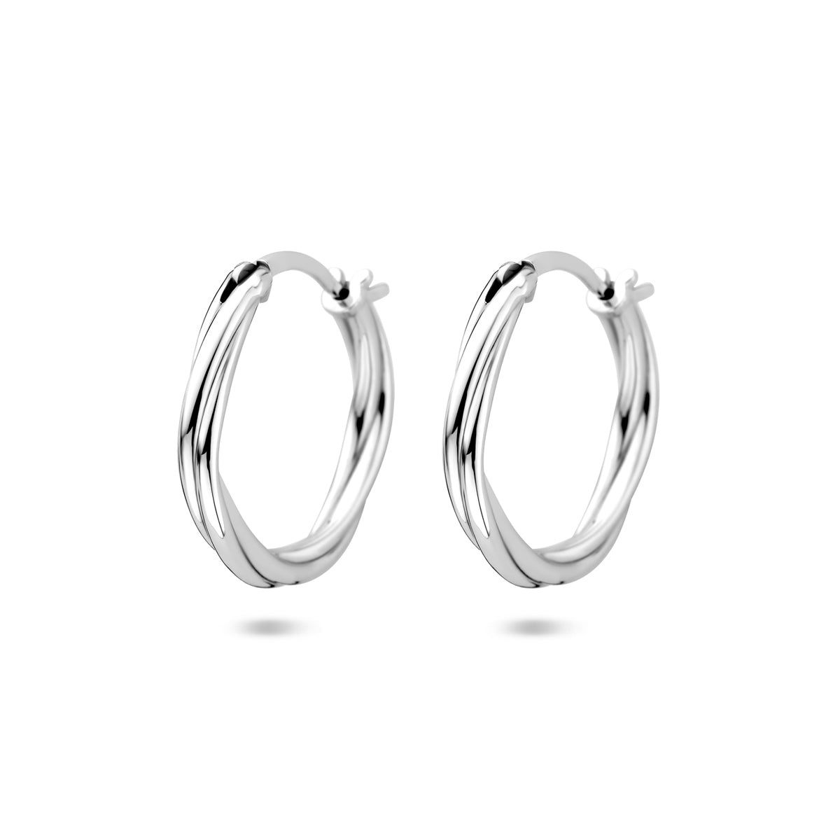 oorringen gedraaid 19 mm zilver gerhodineerd