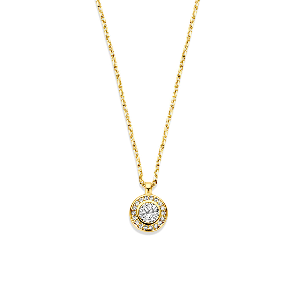 collier zirkonia 41 - 43 - 45 cm 14K geelgoud