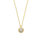collier zirkonia 41 - 43 - 45 cm 14K geelgoud