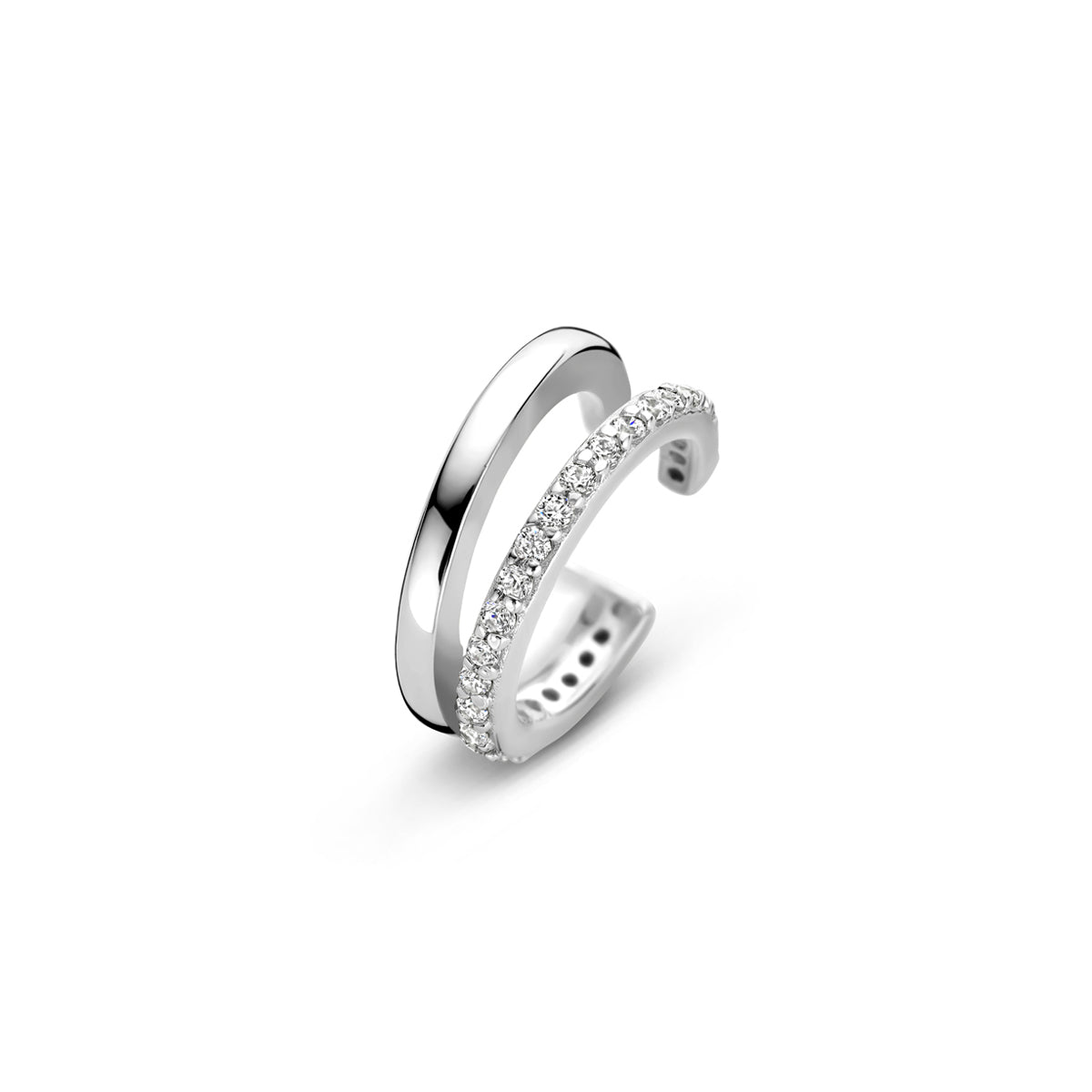 ear cuff zirkonia 12 mm zilver gerhodineerd
