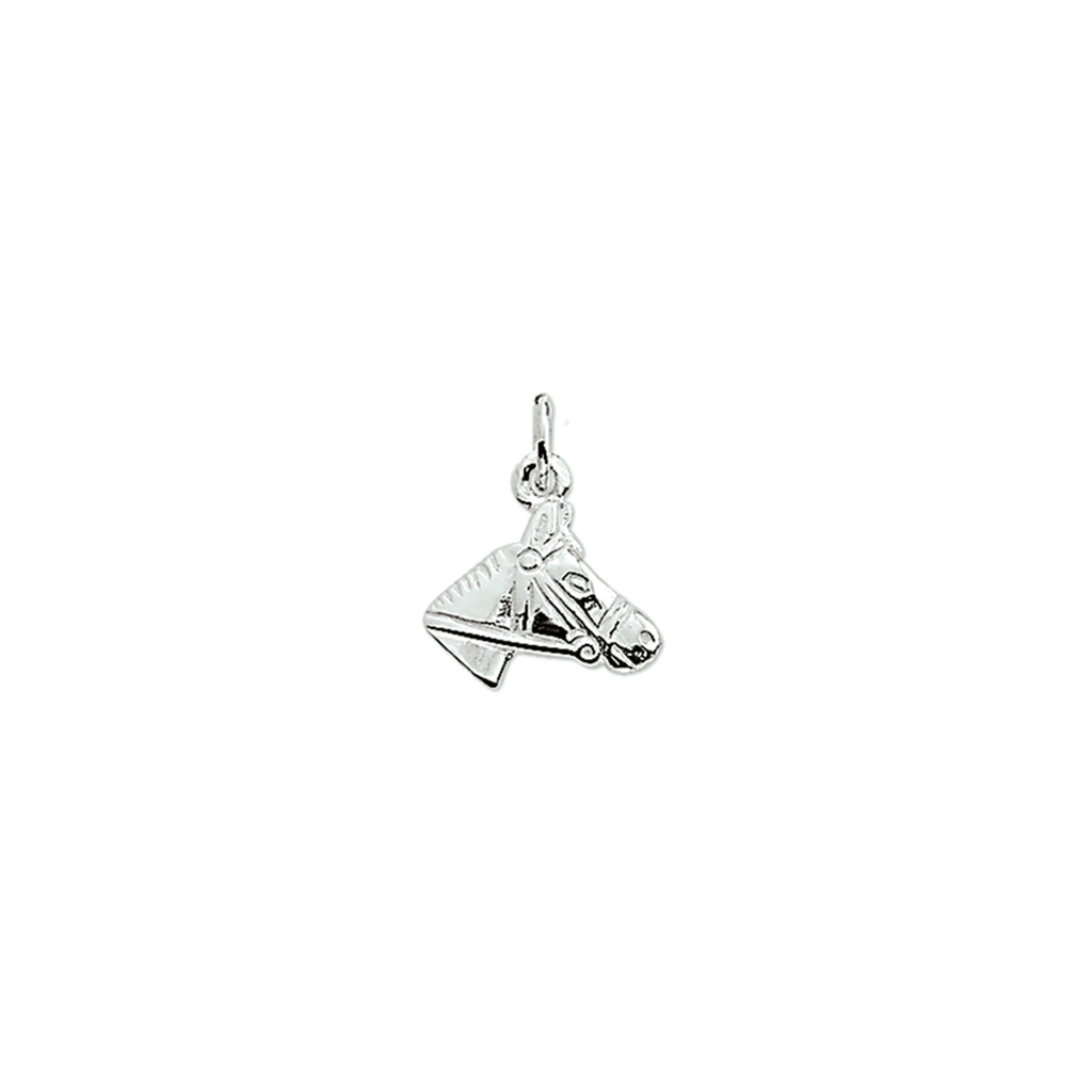 Anhänger Pferdekopf 12 mm rhodiniertes Silber
