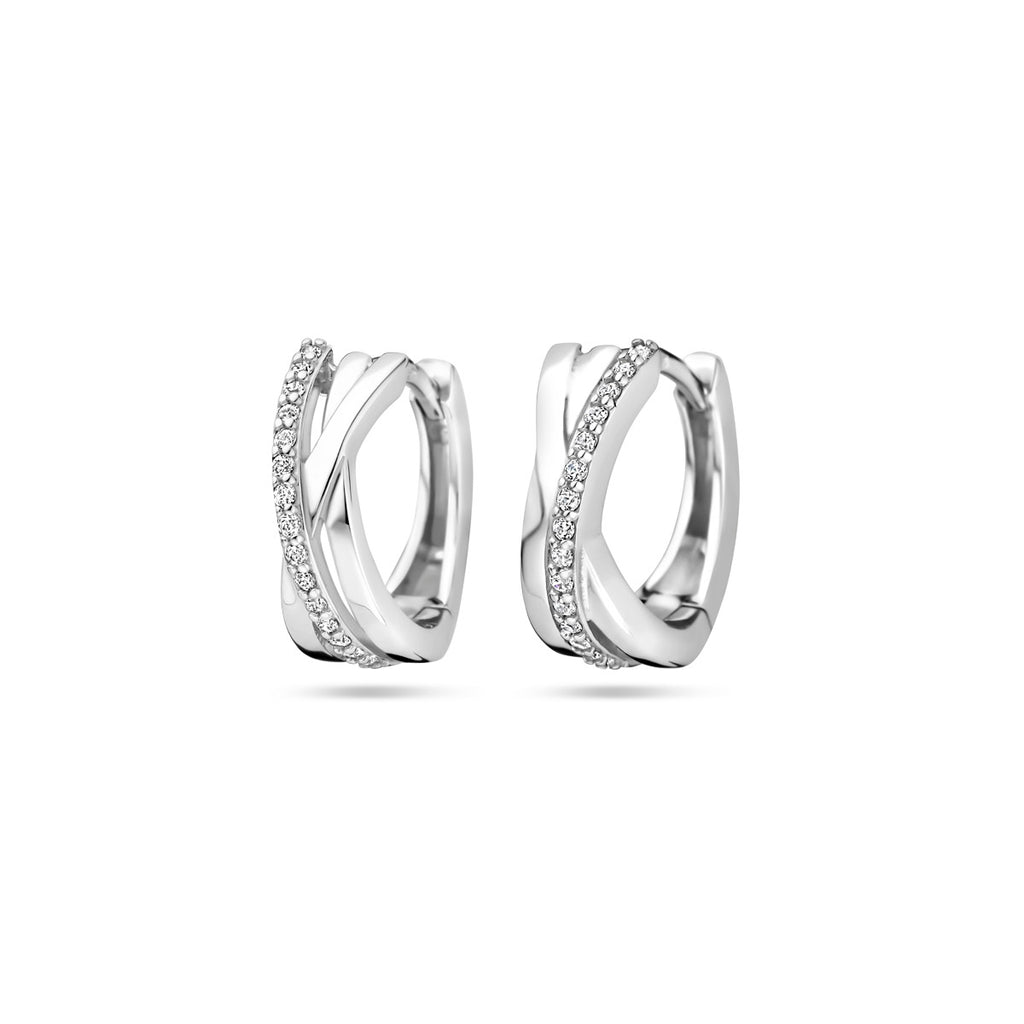 Klappcreolen 13 mm Silber rhodiniert