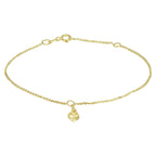 Fußkettchen Herz 1,0 mm 24 - 26 cm 14K Gelbgold