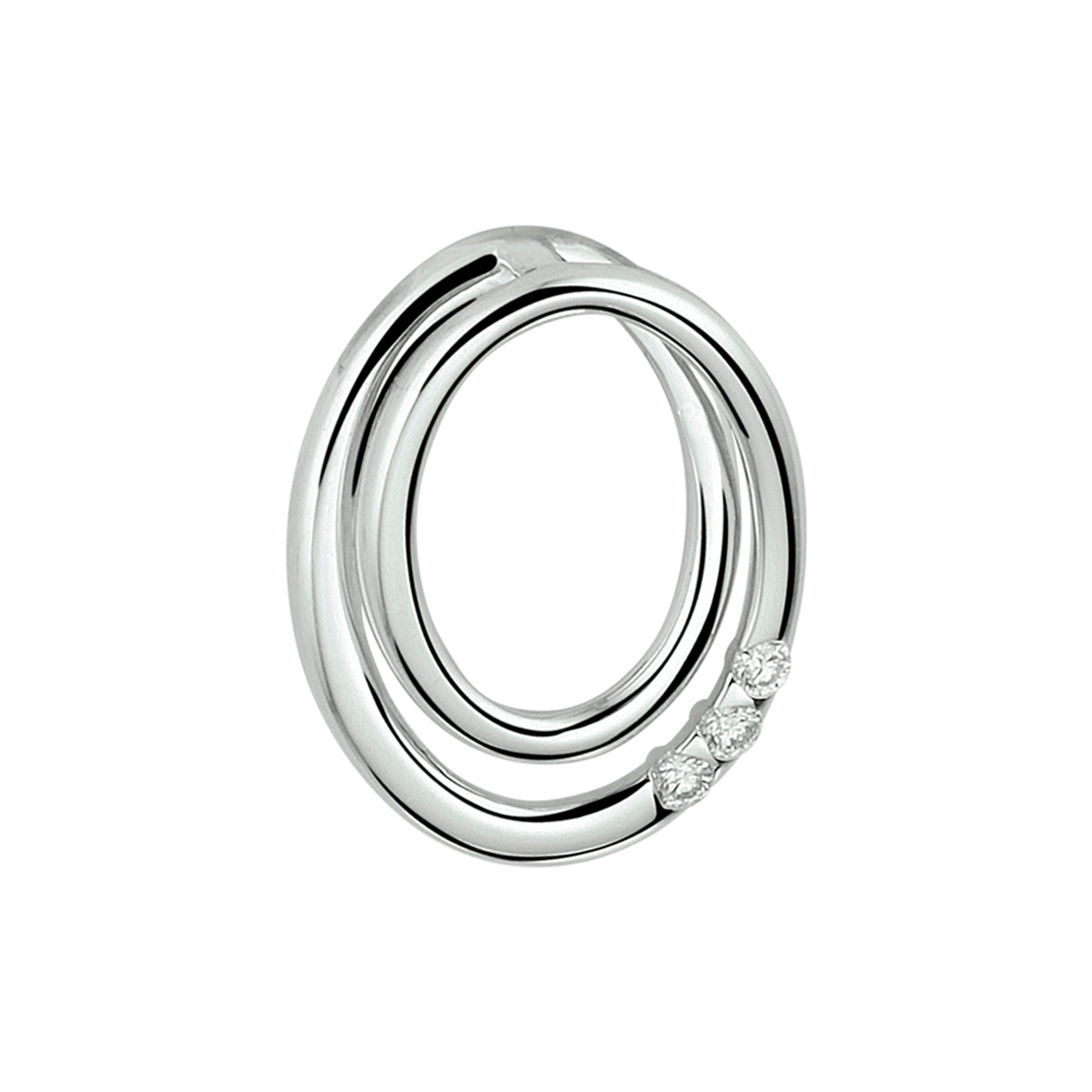 hanger diamant 0.04ct h si 14K witgoud - ovaal
