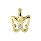 Anhänger Schmetterling Zirkonia 12 mm 14K Gelbgold