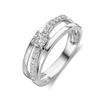 ring zirkonia zilver gerhodineerd