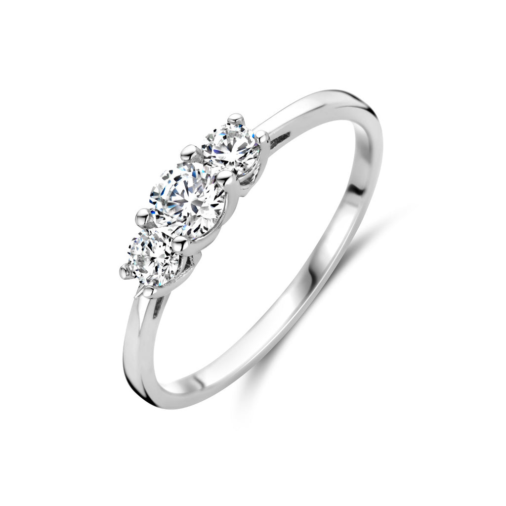Ring Trilogie Zirkonia Silber rhodiniert