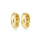 9 Karat Klappcreolen 14,5 mm halbrunder Schlauch 9K Gelbgold