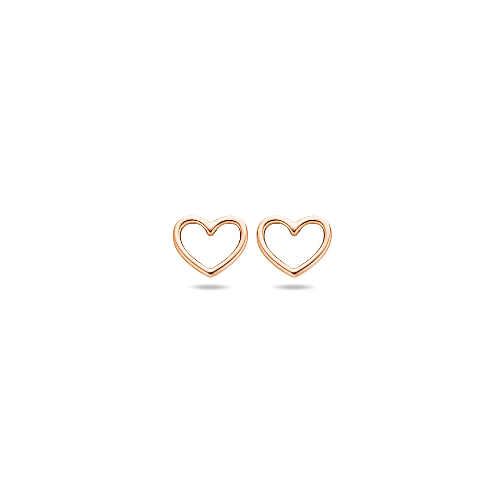 oorknoppen hart 5 mm 14K roségoud