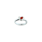 Ring Marienkäfer Herz Emaille Silber rhodiniert