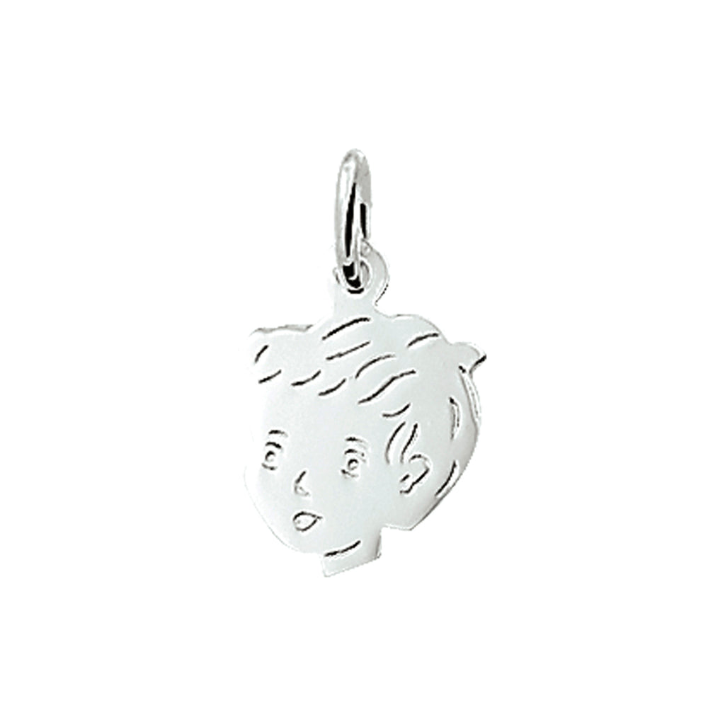 Anhänger Junge 12 mm Silber Weiß