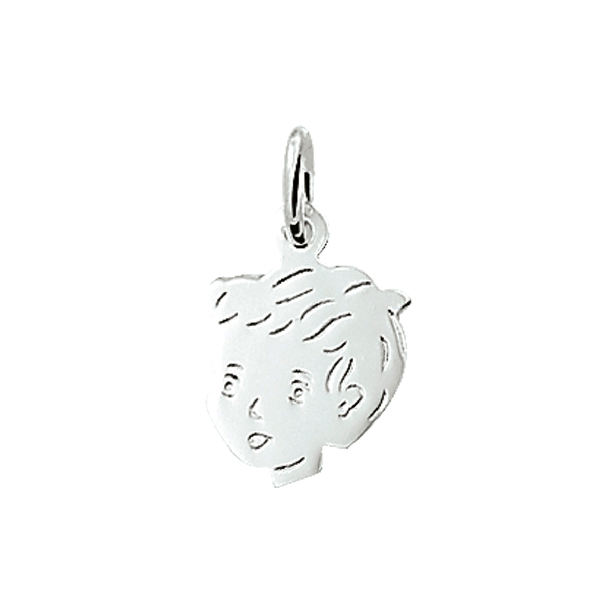 Anhänger Junge 12 mm Silber Weiß