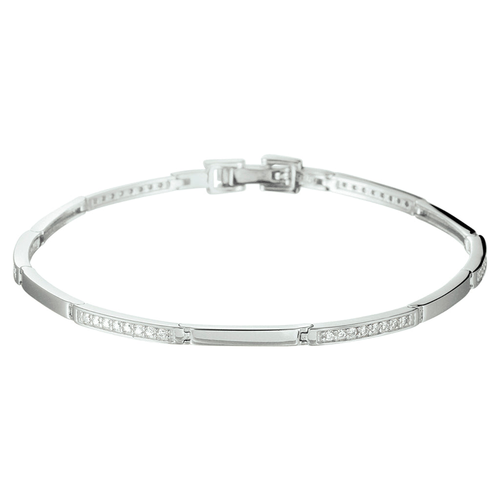 Armband Zirkonia 2,5 mm 18 cm Silber rhodiniert