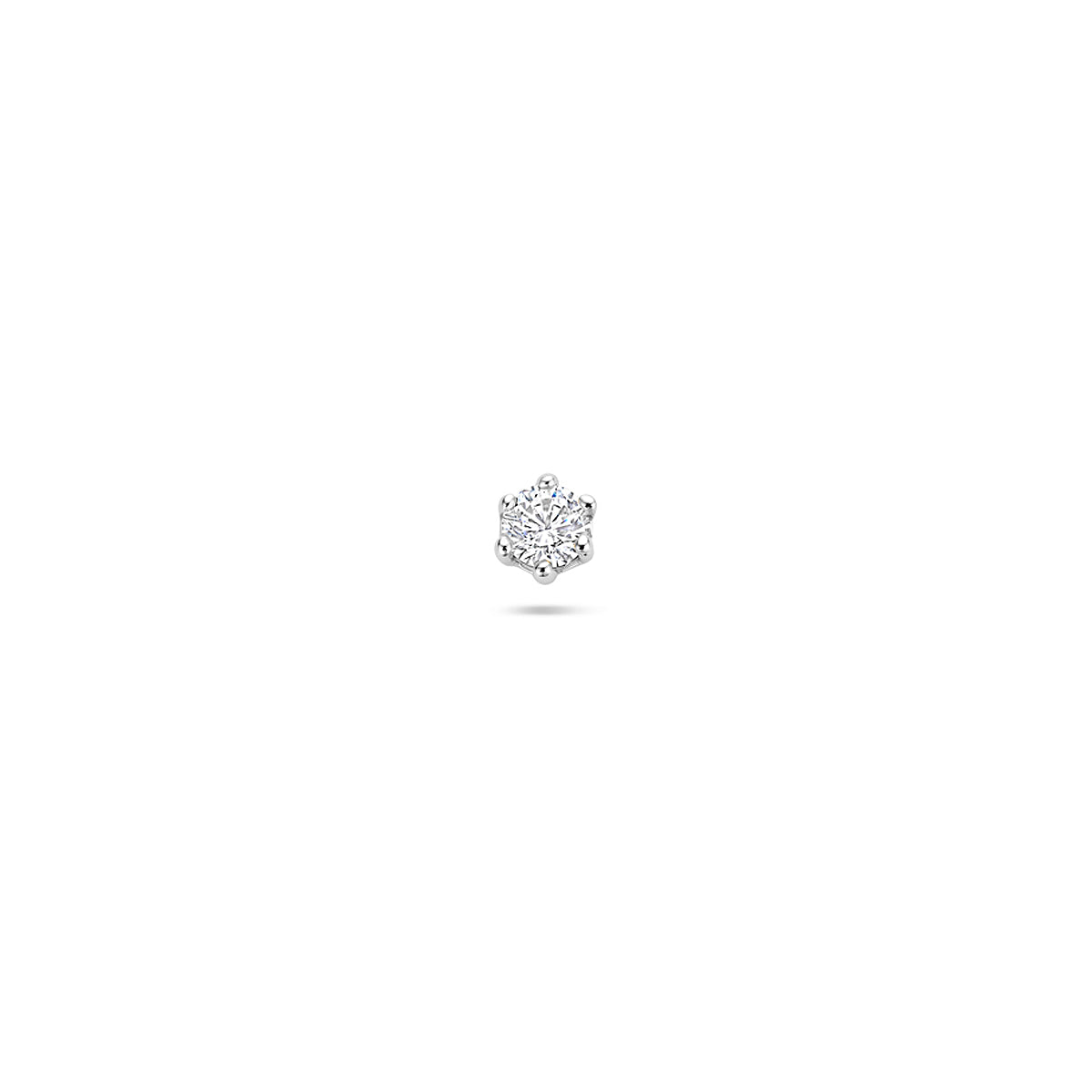 Flat Back Piercing Zirkonia 3,5 mm Silber rhodiniert