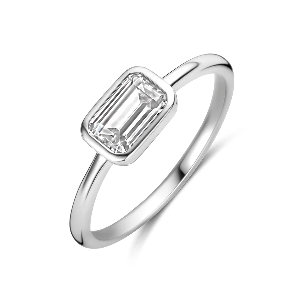 ring zirkonia zilver gerhodineerd