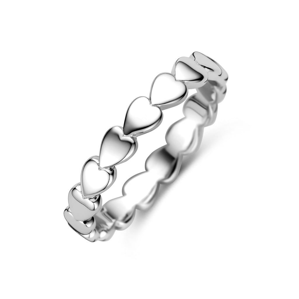 Ring Herzen Silber rhodiniert