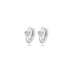 Klappohrringe Herz Zirkonia 10 mm Silber rhodiniert