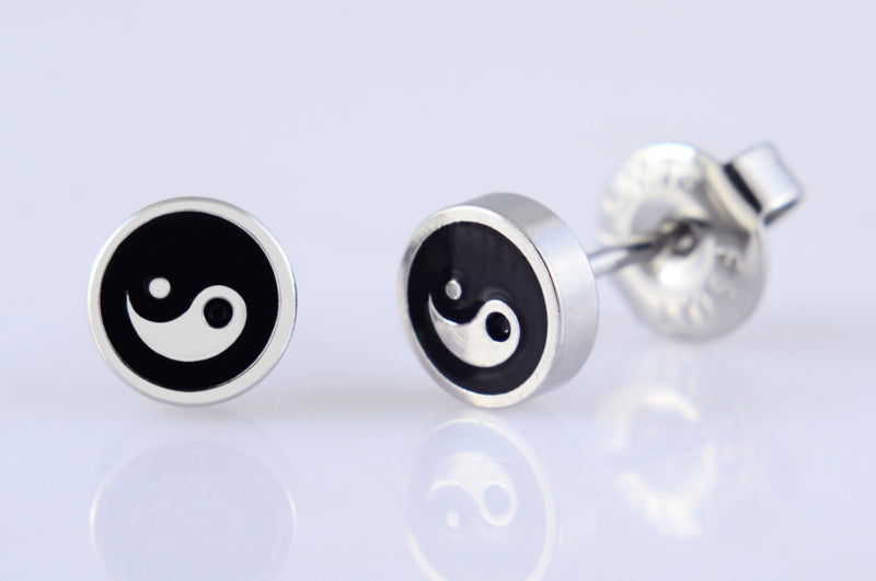 Oorknop ying yang 6 mm