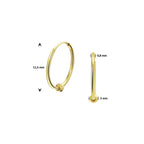 oorringen bolletje 14K geelgoud